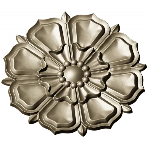 Decorative Floral Rosette STL for CNC - High Relief 3D Model