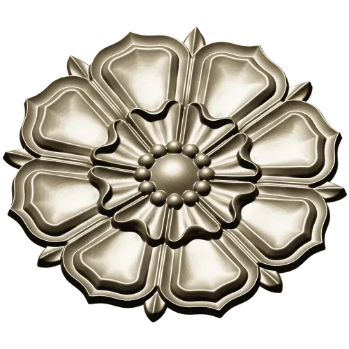 Decorative Floral Rosette STL for CNC - High Relief 3D Model