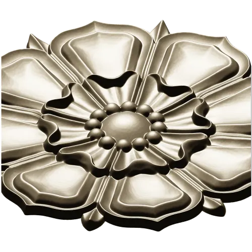 Decorative Floral Rosette STL for CNC - High Relief 3D Model