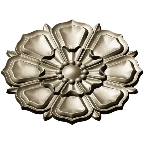 Decorative Floral Rosette STL for CNC - High Relief 3D Model