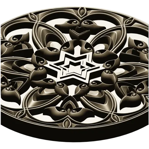 Ornamental Star Rosette STL 3D Model for CNC