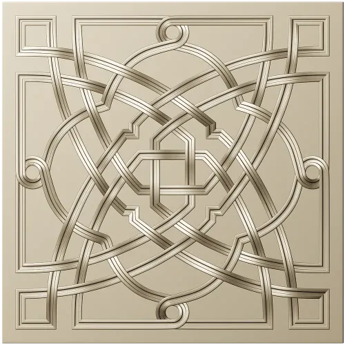 Square Celtic Rosette STL for CNC