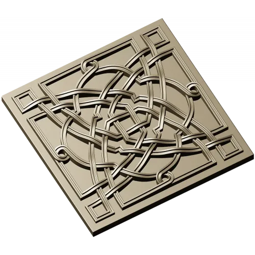 Square Celtic Rosette STL for CNC