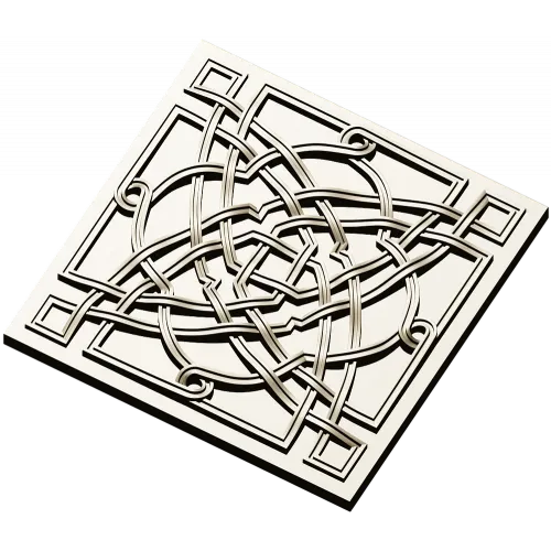 Square Celtic Rosette STL for CNC