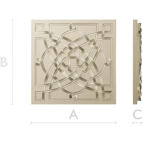 Square Celtic Rosette STL for CNC