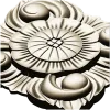 Square Floral Rosette STL for CNC