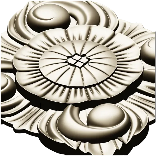 Square Floral Rosette STL for CNC