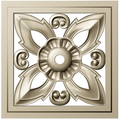 Ornamental Square Rosette STL for CNC