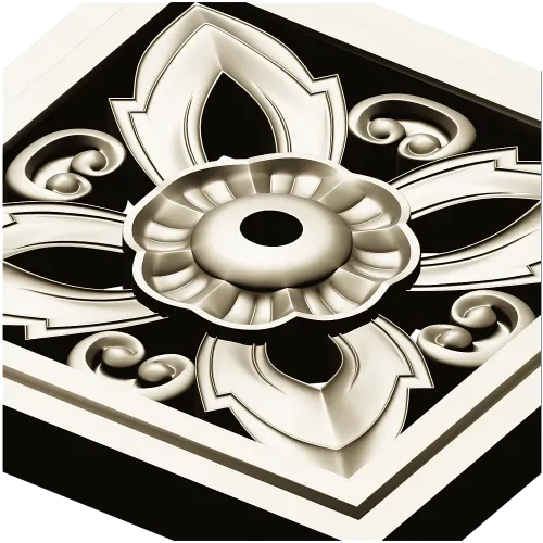 Ornamental Square Rosette STL for CNC