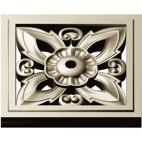 Ornamental Square Rosette STL for CNC