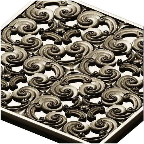 Baroque Spiral Rosette Panel STL 3D Model for CNC