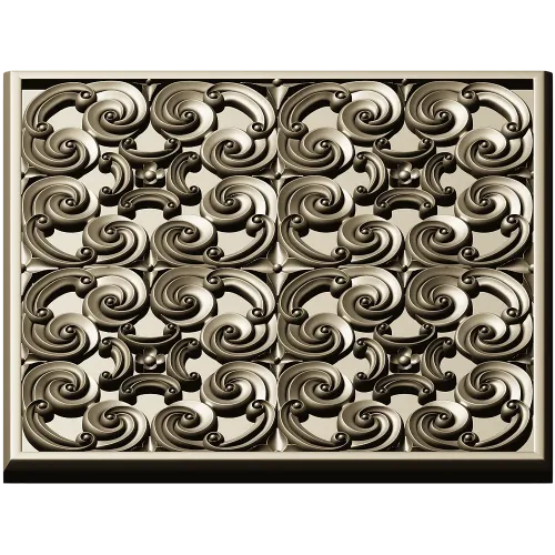 Baroque Spiral Rosette Panel STL 3D Model for CNC