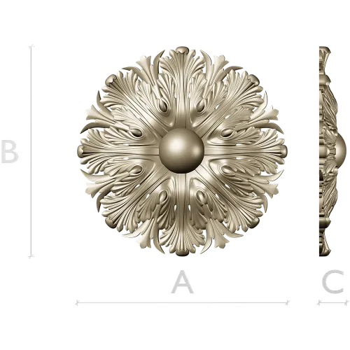 Acanthus Sun Rosette - STL 3D model for CNC milling