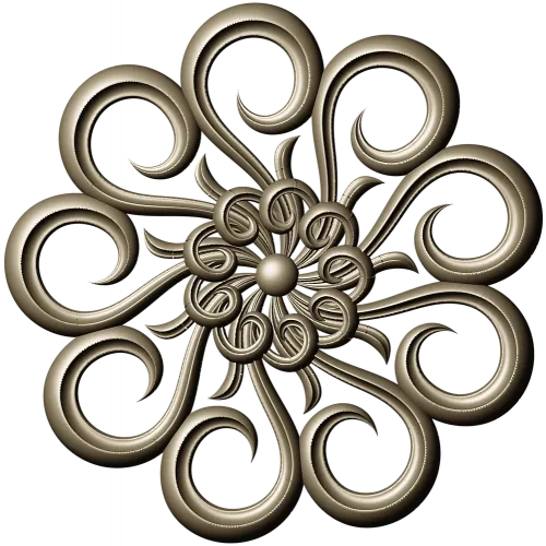 Aurora Rosette - decorative rosette 3D STL for CNC