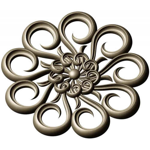 Aurora Rosette - decorative rosette 3D STL for CNC