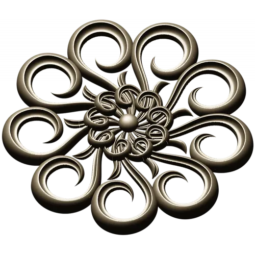 Aurora Rosette - decorative rosette 3D STL for CNC