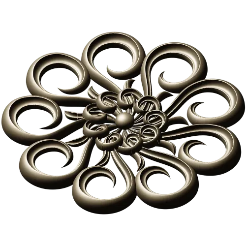 Aurora Rosette - decorative rosette 3D STL for CNC