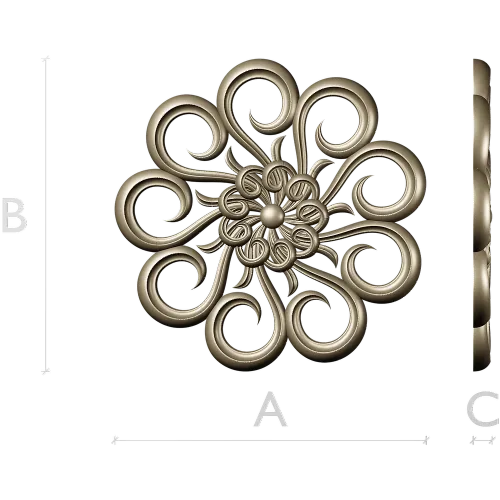 Aurora Rosette - decorative rosette 3D STL for CNC