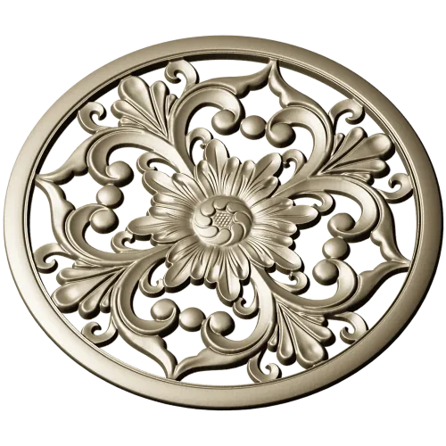 Round Floral Rosette STL model for CNC