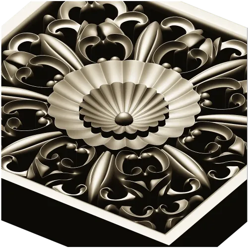 Ornate Square Rosette 3D Model for CNC (STL)