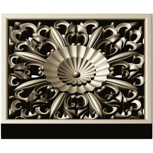 Ornate Square Rosette 3D Model for CNC (STL)
