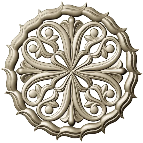 Ornamental Round Rosette - STL 3D Model for CNC Milling