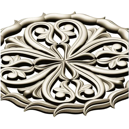 Ornamental Round Rosette - STL 3D Model for CNC Milling
