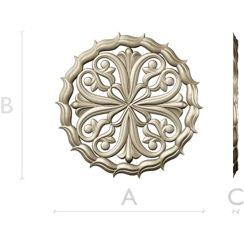 Ornamental Round Rosette - STL 3D Model for CNC Milling