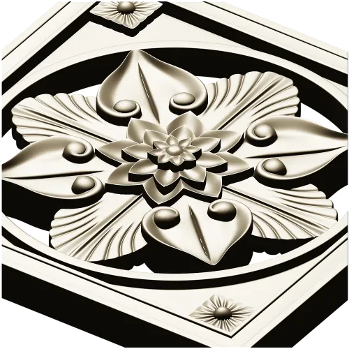 Starflower Rosette - STL 3D model for CNC