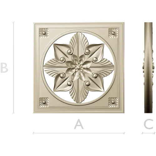 Starflower Rosette - STL 3D model for CNC