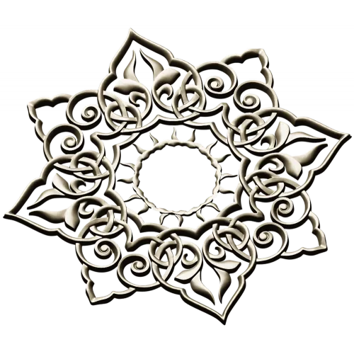 Sunburst Lace Rosette STL for CNC carving