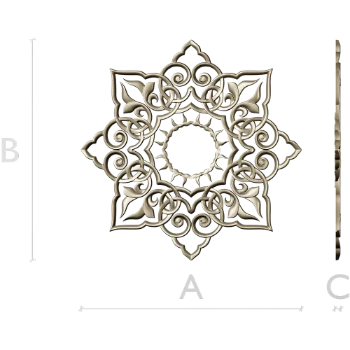 Sunburst Lace Rosette STL for CNC carving