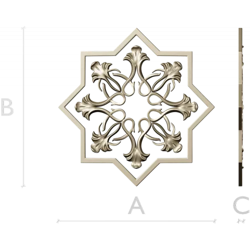 Starflower Rosette - STL 3D model for CNC