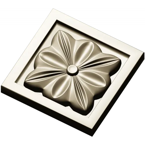 Square Floral Rosette STL for CNC