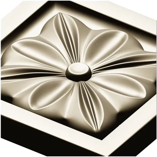 Square Floral Rosette STL for CNC