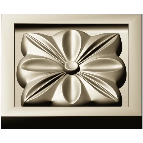 Square Floral Rosette STL for CNC