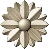 Floral rosette STL 3D model for CNC carving