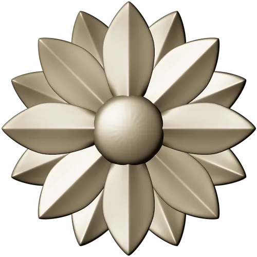 Floral rosette STL 3D model for CNC carving
