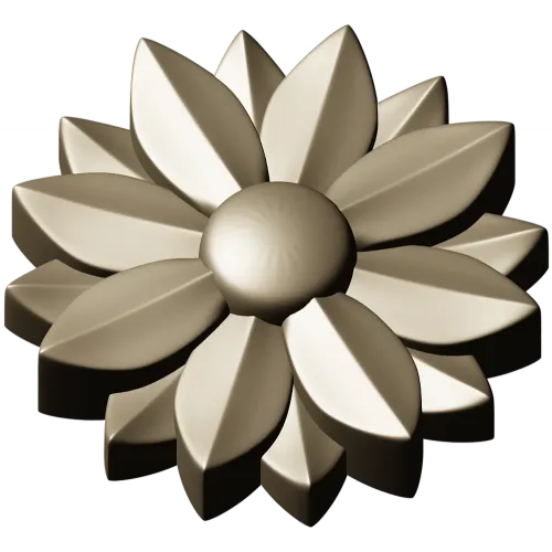 Floral rosette STL 3D model for CNC carving
