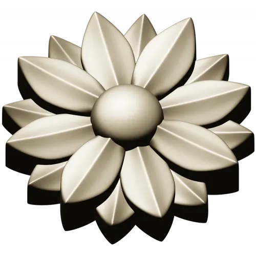Floral rosette STL 3D model for CNC carving