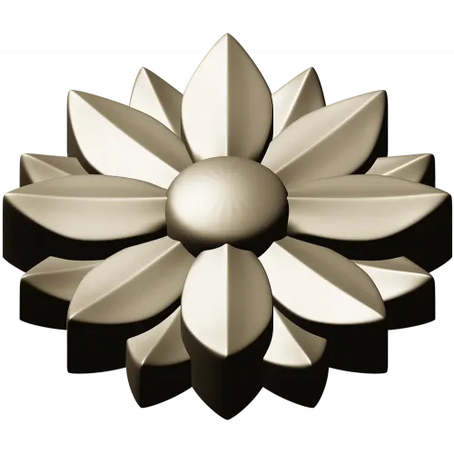 Floral rosette STL 3D model for CNC carving
