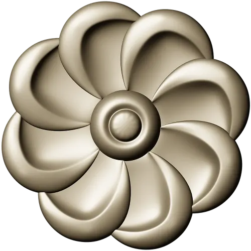 Spiral Blossom Rosette - STL for CNC carving