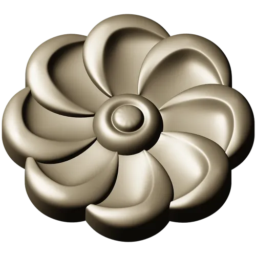 Spiral Blossom Rosette - STL for CNC carving