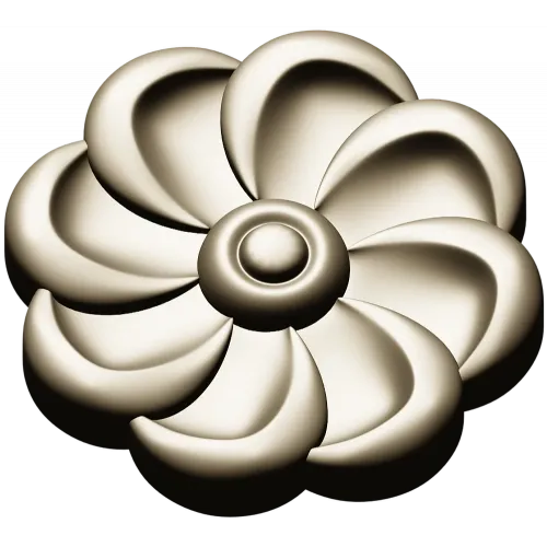 Spiral Blossom Rosette - STL for CNC carving