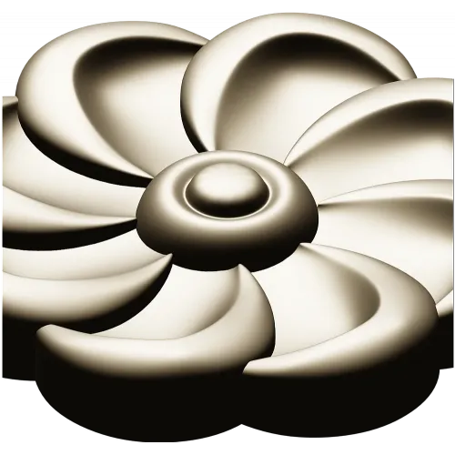 Spiral Blossom Rosette - STL for CNC carving