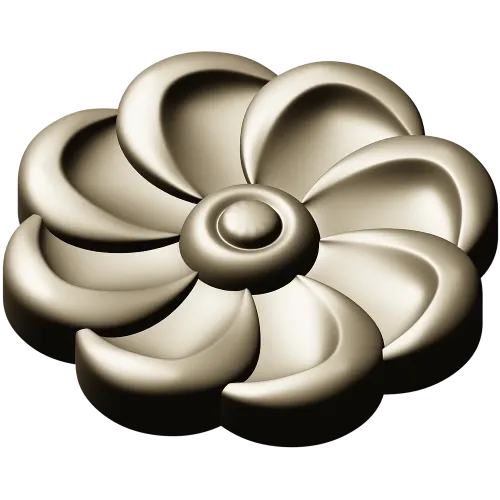 Spiral Blossom Rosette - STL for CNC carving