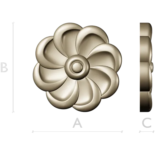 Spiral Blossom Rosette - STL for CNC carving