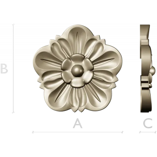 Floral Rosette Relief STL for CNC