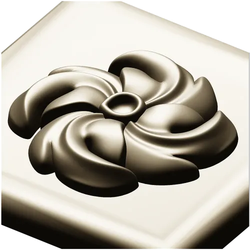 High-Relief Square Floral Rosette STL for CNC Router