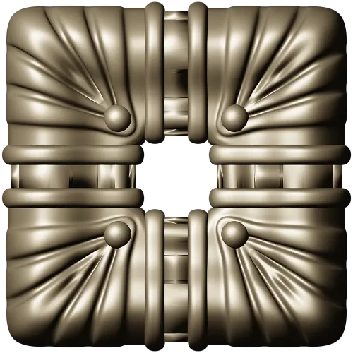 Draped Square Rosette - STL 3D model for CNC carving